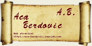 Aca Berdović vizit kartica
